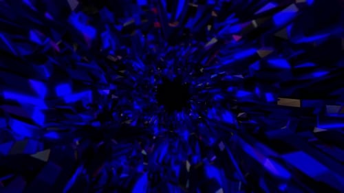 Abstract Blue Geometric Tunnel Loop Background