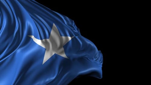 Dynamic Waving Flag with White Star Alpha Channel