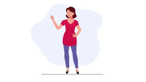 Animated Greeting Woman Character