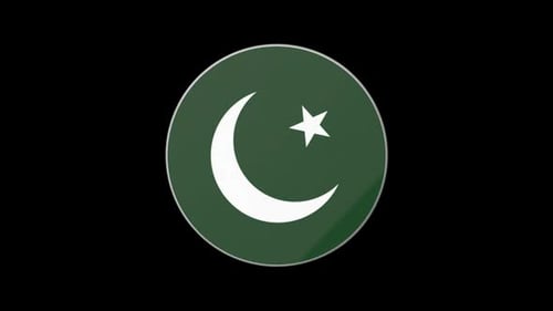 Animated 3D Pakistan Flag Emblem with Metallic Border