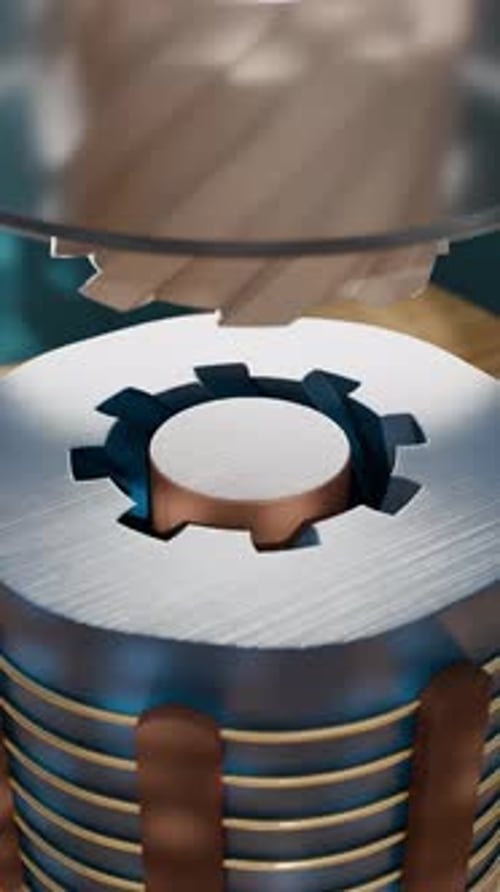 Gears Fitting Looping 3d Rendering