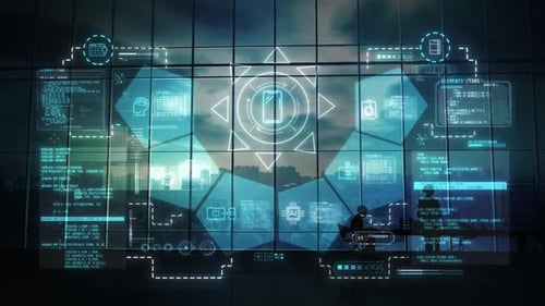 Infographics Against the Backdrop of a Modern Office