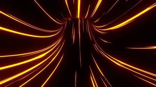 Orange Fantastic Digital Neon Vortex Portal Background Vj Loop In 4K