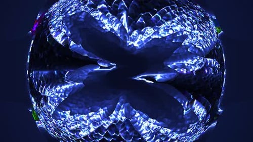 Spherical Hypnotic Black Hole Blue Vj Loop Background