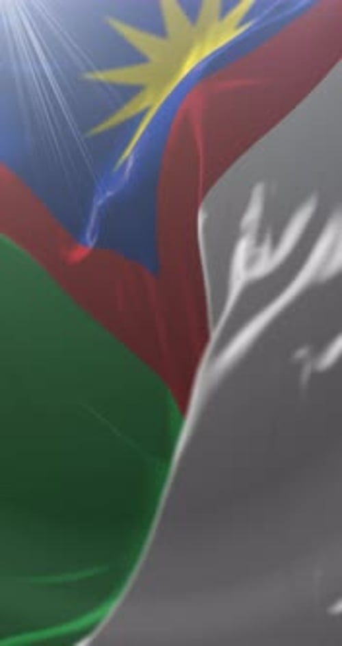 Vertical Waving Flag Animation with Lens Flare