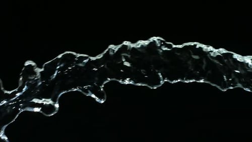 Flowing Stream of Water on Black Background