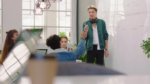 Diverse Team Collaborates in Modern Office