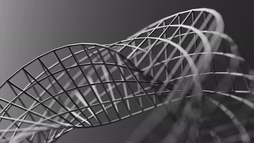Looped 3D animation of the rotation of a geometric Mobius figure.