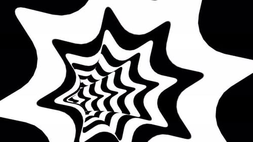 Star Black White Tunnel-Intro mit nahtlosem Loop