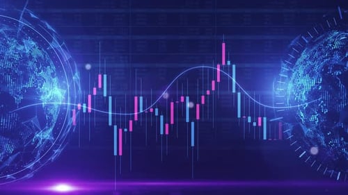Global Financial Market Analyzing Candlestick Chart Trading Data