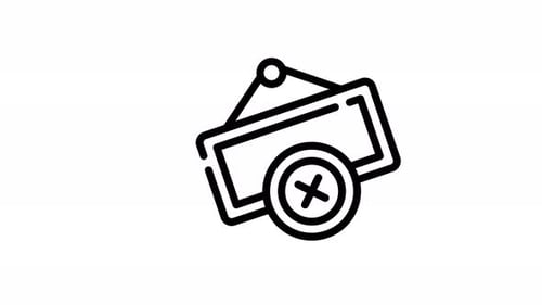 Animated Unavailable Business Sign Icon