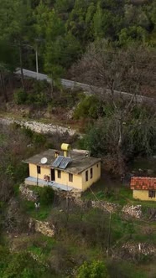 Vertical Video Preserving Tradition Mountain Farming with Reservoir and Farmlands