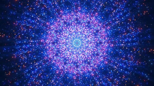 Abstract Glowing Particle Mandala Pattern Animation Loop