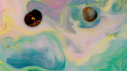 Abstract Ink Swirls in Pastel Colors
