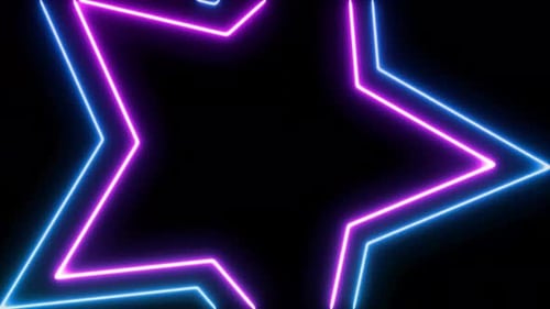 Glowing Neon Star Looping Background Animation