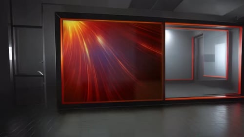 Modern TV Studio Display: Innovative Virtual Set for Dynamic Multimedia Broadcast