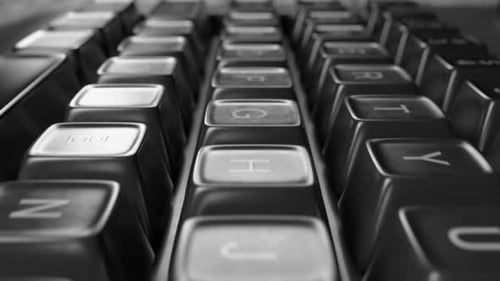 Modern 3D Computer Keyboard Keys Smooth Camera Flyover