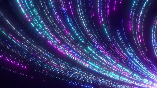 Computer Data Flow. High Tech Computer Data Flow Background. Futuristic Glowing Computer Data Transf