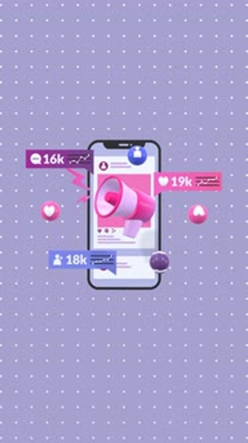 Social Media Marketing Promotion with Animated Smartphone and Growth Stats
