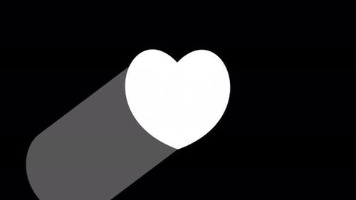 Icono de corazón de línea blanca aislado sobre fondo negro. Símbolo romántico vinculado, únete,