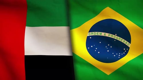UAE and Brazil flag