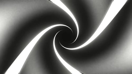 White Reverse Spiral Neon Tunnel Background Vj Loop In HD