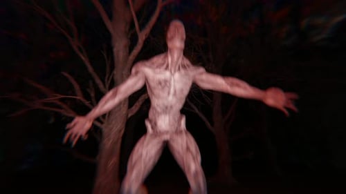 Running Away From a Terrifying Demon in a Dark Forest 4K