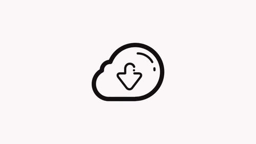 Minimalist Cloud Download Icon Animation