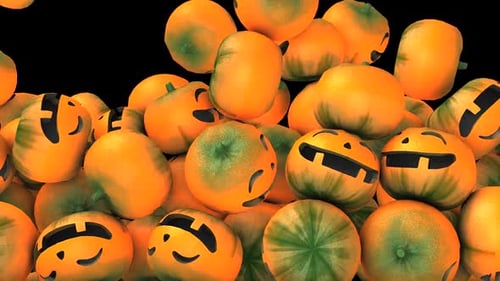 Coleção divertida de abóboras de Halloween