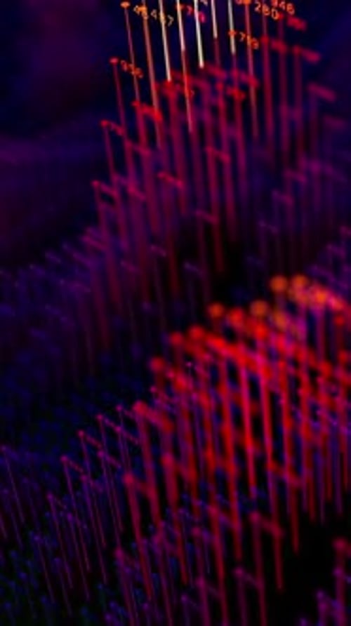 Big Data Wave Graph with Quantum Computing AI Technology and Futuristic Information Visualization