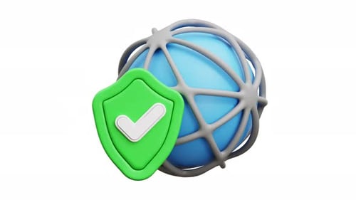 3D Animation Global Internet Security Icon