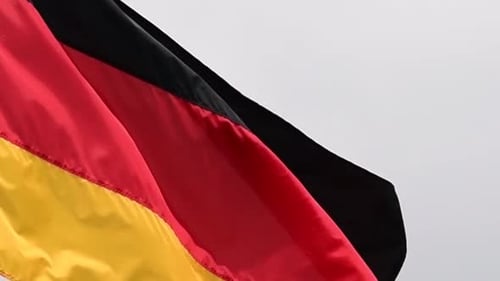 German Flag Waving Proudly in the Wind