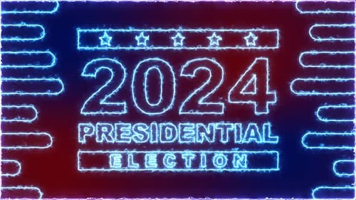 2024 Presidential Election Glowing Neon Title Animation