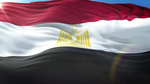 Realistic Waving Flag of Egypt