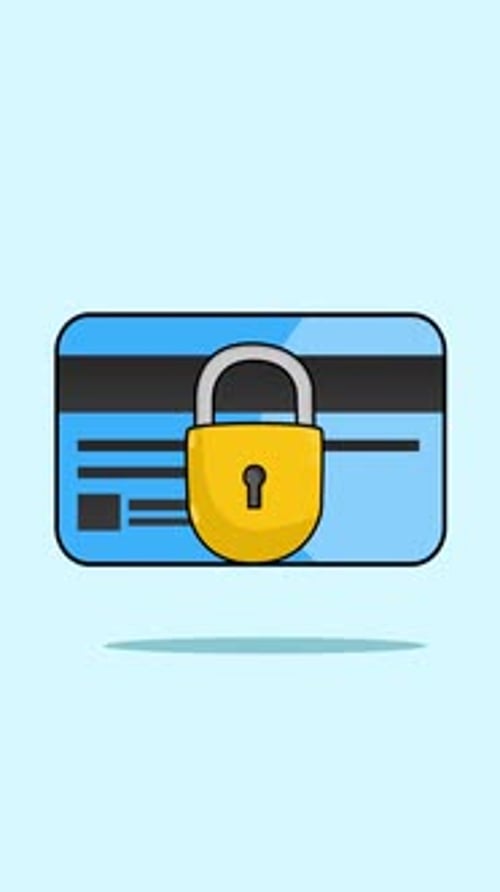 Bank Payments Security Lock 2D Motion Graphics Animation Vertical