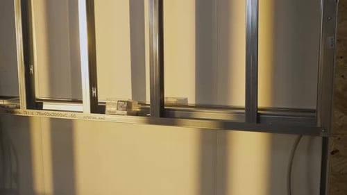 Interior Wall Frame with Metal Studs Construction