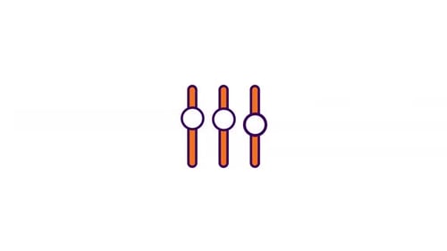 Animated Flat Design Equalizer Faders Icon