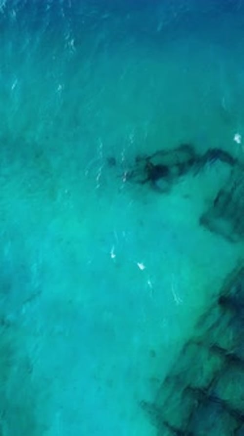 Aerial View of Turquoise Ocean Water