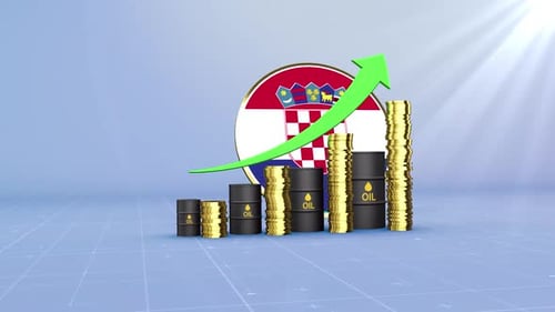 Croatia Oil Revenue Growth With Rising Green Arrow