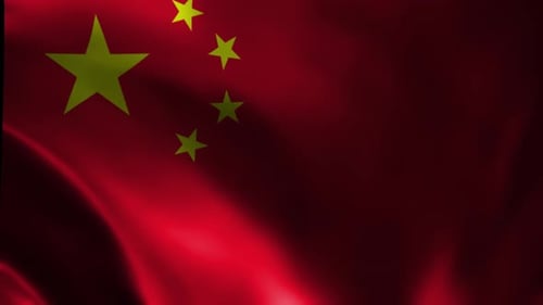 China Flag Realistic Waving Animation