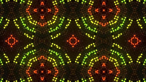 Dynamisch leuchtende Punkte pulsieren und erzeugen lebendige abstrakte Muster auf dunklem Hintergrund