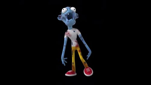 Fun 3D cartoon zombie walk (with alpha channel included)