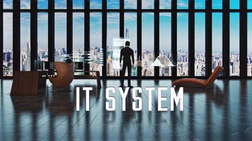 Corporate IT System Holographic Interface Display Animation