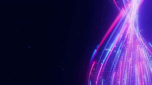 Closeup of Big Data Light Speed Warped Flow Abstract Digital Data Stream of Quantum Computing