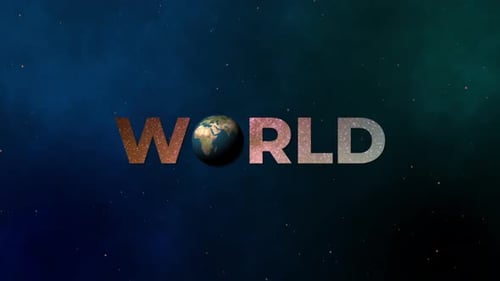 3D Spinning Globe Text Title Animation with Sparkling Effect