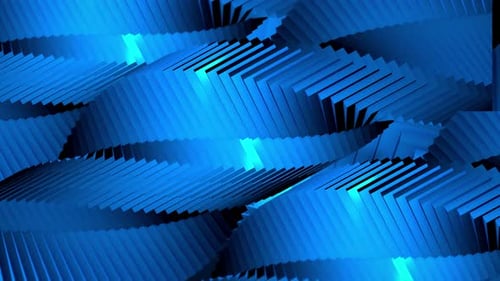 Abstract Blue Geometric Wavy Pattern Loop Motion Background