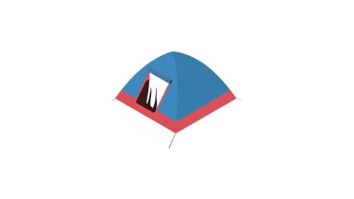 Flat Design Camping Tent Build Up and Breakdown Animation