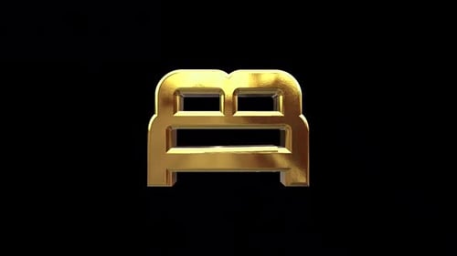 Golden 3D Abstract Geometric Shape Rotating Loop