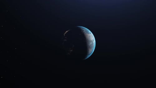 Rotating Planet Earth from Space Revealing Day and Night