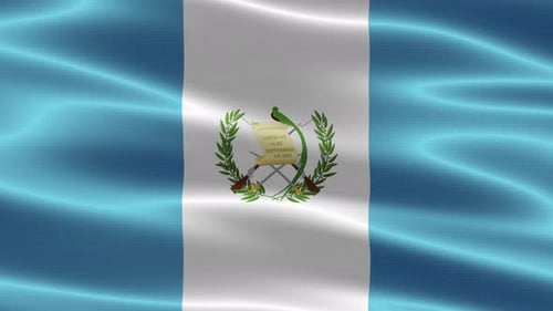 Guatemala National Flag Waving in Realistic Fabric Style